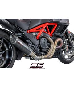 SC Project Oval Muffler with Carbon Fiber Endcap 2011-2017 Ducati Diavel